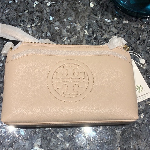 🚫Tory Burch Bombe Chain Crossbody In Light Oak - Picture 2 of 8